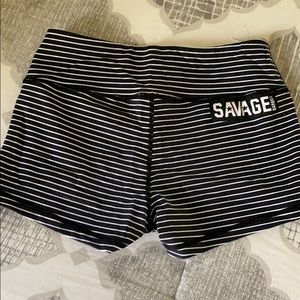 Savage barbell shorts.